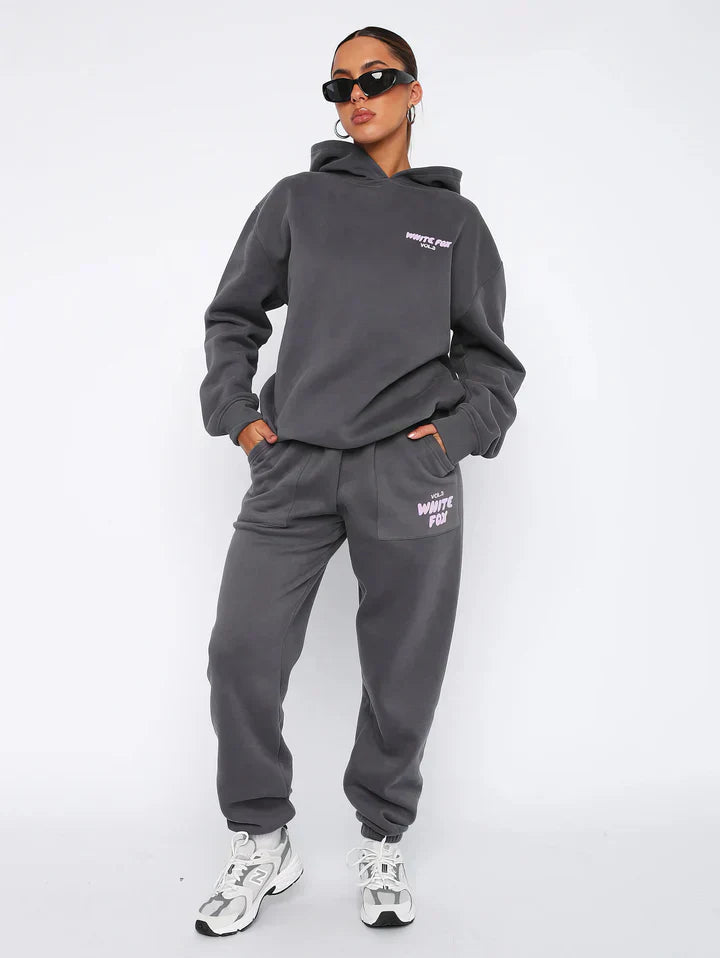 Luxe Cozy Collection | Trendy a pohodlný hoodie set pro dámy – superměkký svetr s tepláky