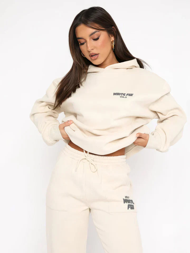 Luxe Cozy Collection | Trendy a pohodlný hoodie set pro dámy – superměkký svetr s tepláky