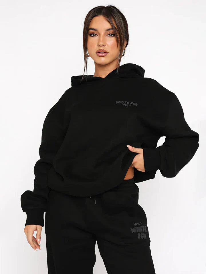 Luxe Cozy Collection | Trendy a pohodlný hoodie set pro dámy – superměkký svetr s tepláky