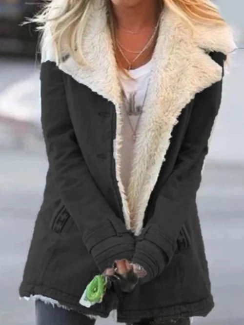 Dina - Kožená sherpa bunda s příjemnou fleecovou podšívkou a trendy vintage stylem pro ženy