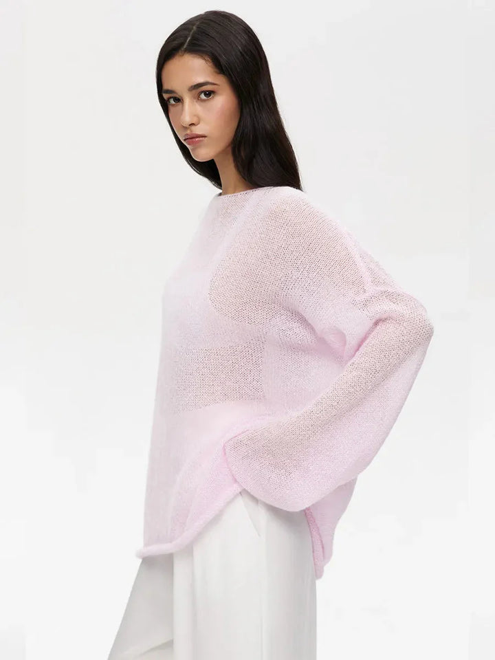 Eva - stylový lehký pletený svetr s elegantními širokými rukávy