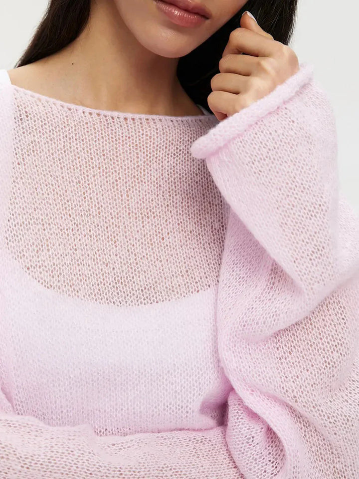 Eva - stylový lehký pletený svetr s elegantními širokými rukávy