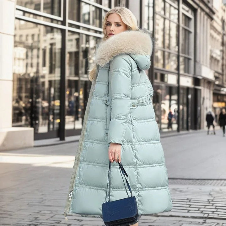 Freya - Luxe dlouhá zimní bunda s stylovým kožešinovým límcem pro ženy