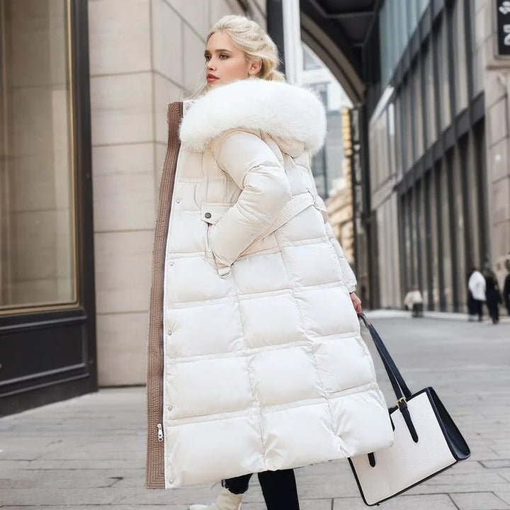 Freya - Luxe dlouhá zimní bunda s stylovým kožešinovým límcem pro ženy