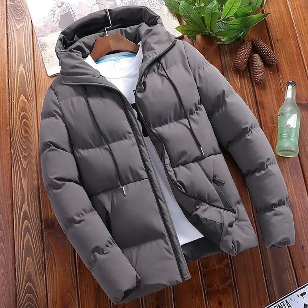 Stylový prošívaný zimní kabát pro muže