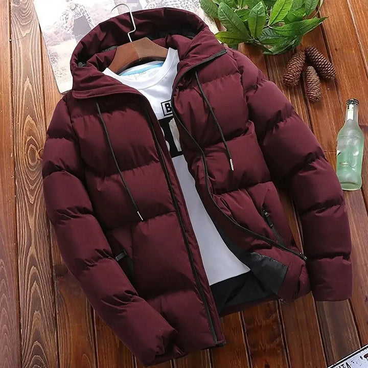 Stylový prošívaný zimní kabát pro muže