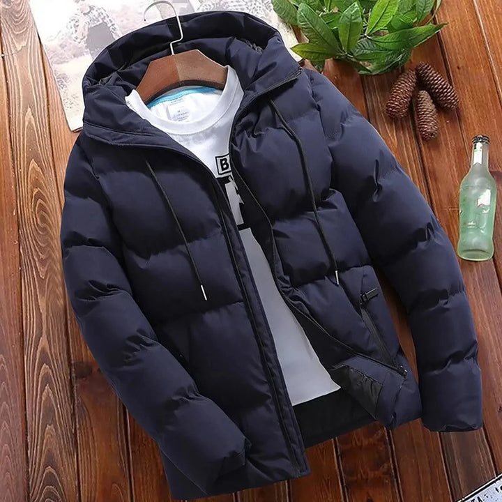 Stylový prošívaný zimní kabát pro muže