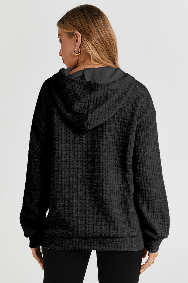Jane - Trendy Waffle Knit Hoodie pro každodenní pohodlí