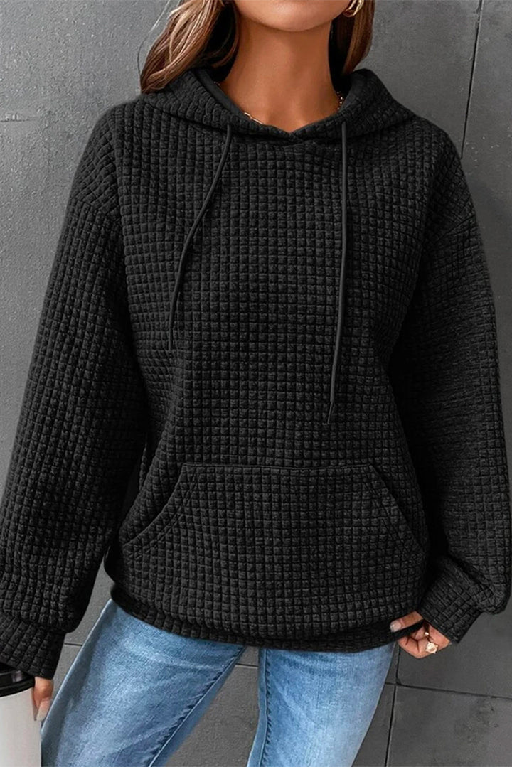 Jane - Trendy Waffle Knit Hoodie pro každodenní pohodlí