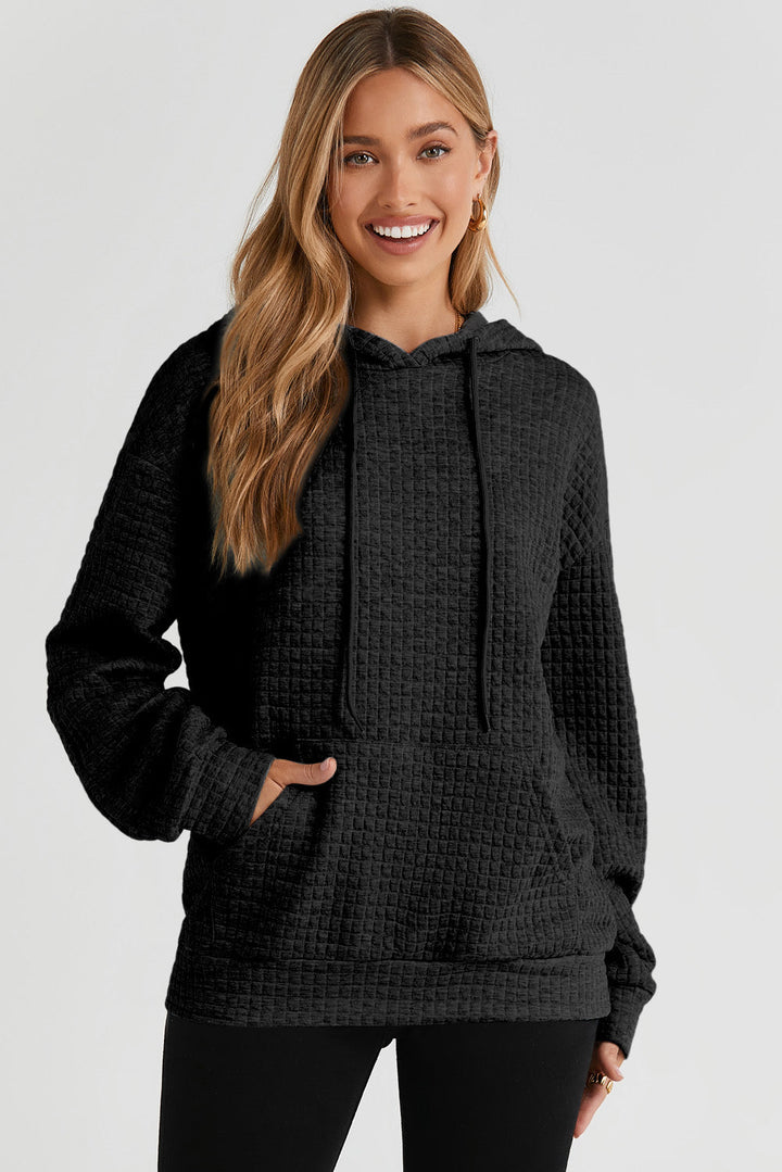 Jane - Trendy Waffle Knit Hoodie pro každodenní pohodlí