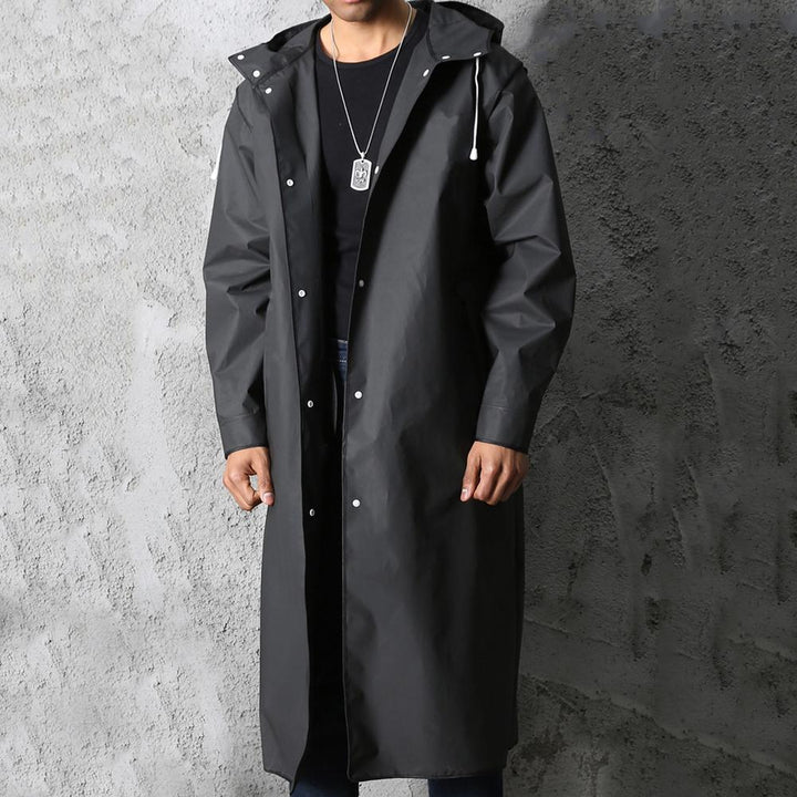 Noah - stylový dlouhý nepromokavý kabát ve svůdné tmavě černé barvě