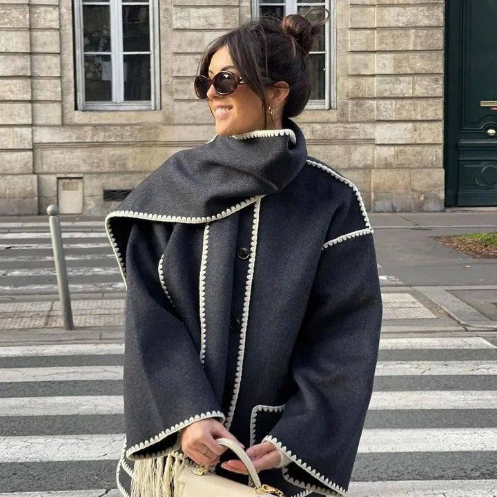 Stella - Elegantní Vlněný Plášť