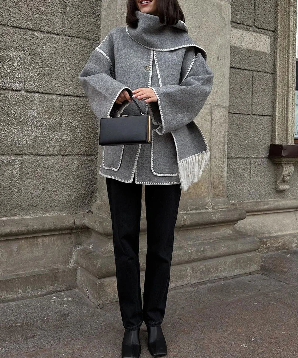 Stella - Elegantní Vlněný Plášť
