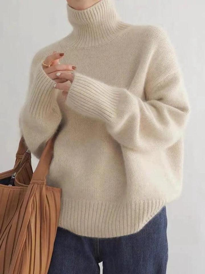 Collection - Luxusní pletený světr s elegantním vysokým límcem