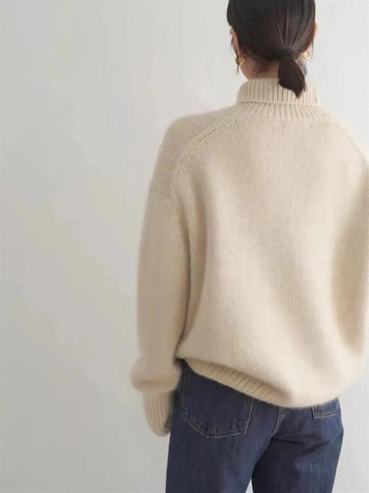 Collection - Luxusní pletený světr s elegantním vysokým límcem
