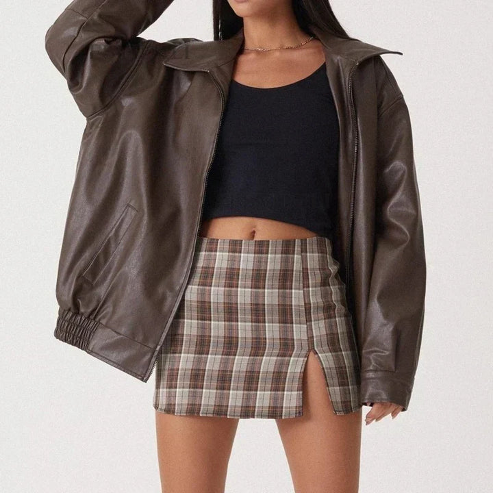 Trendy Oversized Lněná Dámská Bunda