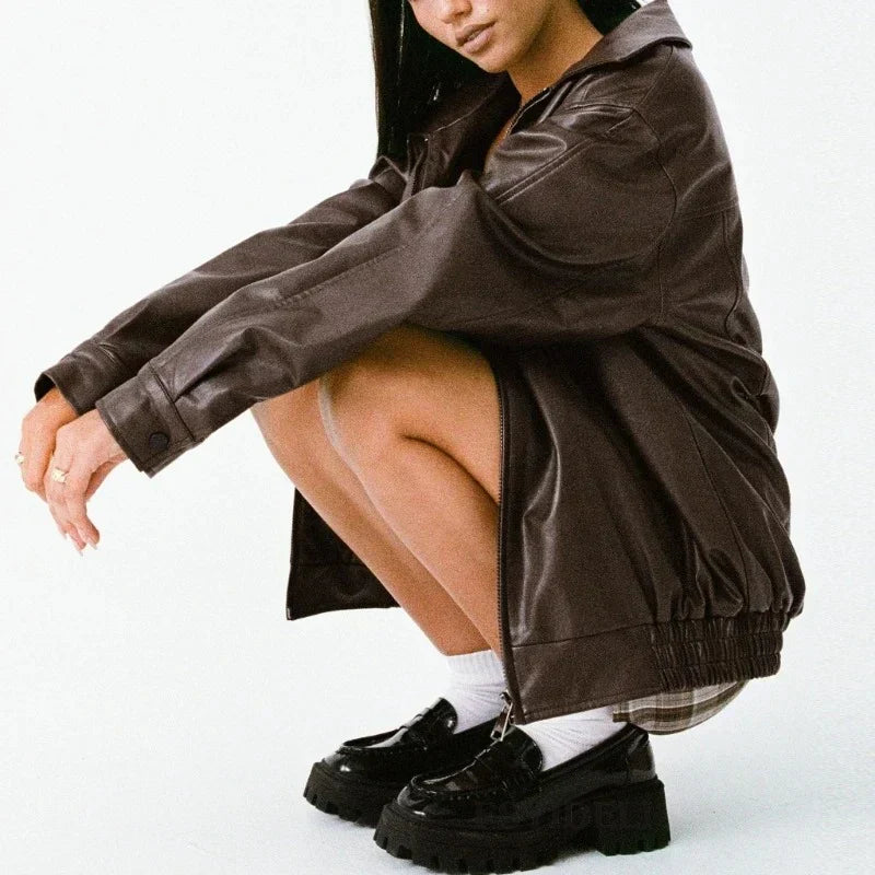 Trendy Oversized Lněná Dámská Bunda