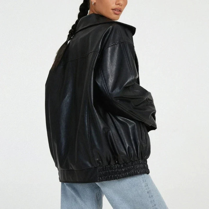 Trendy Oversized Lněná Dámská Bunda