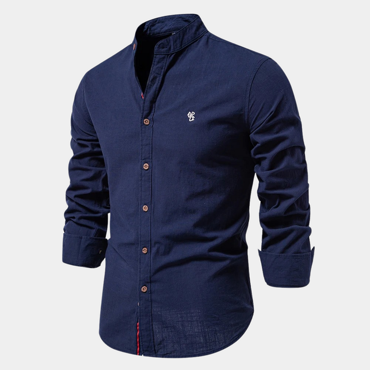 Stylová pánská polokošile ve stylu denim-chino