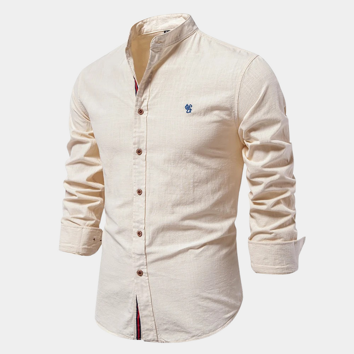 Stylová pánská polokošile ve stylu denim-chino