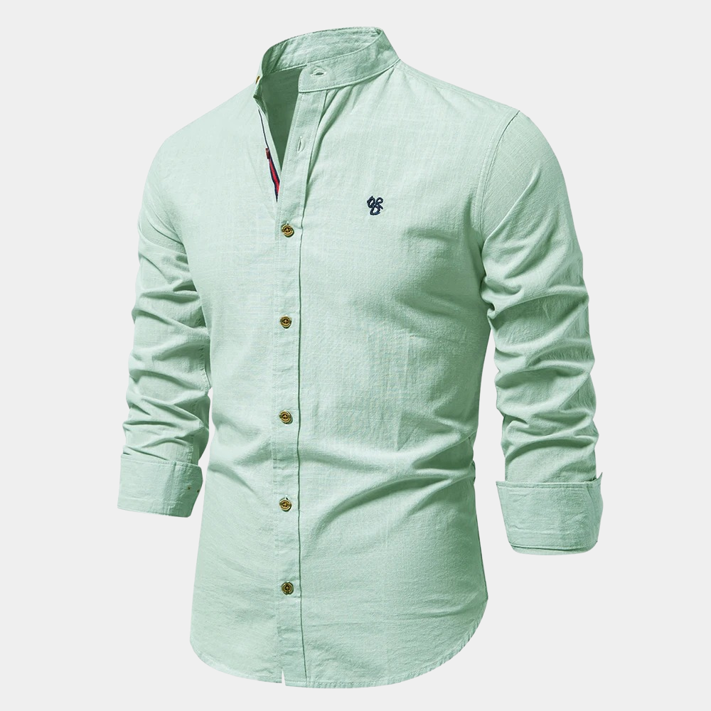 Stylová pánská polokošile ve stylu denim-chino