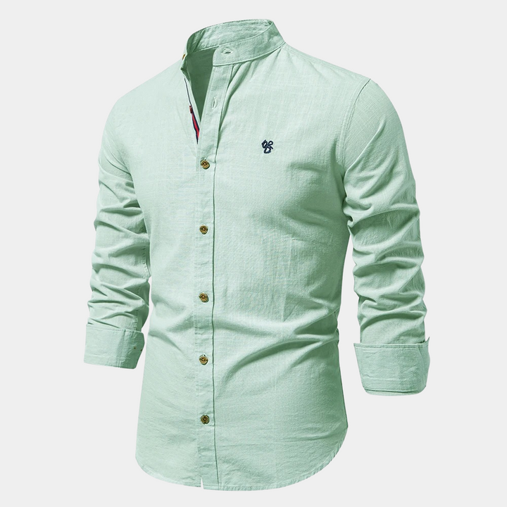 Stylová pánská polokošile ve stylu denim-chino
