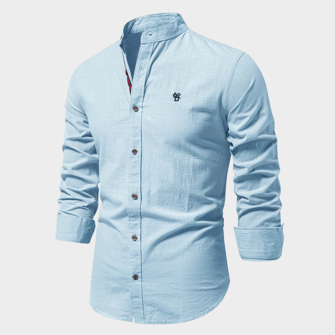 Stylová pánská polokošile ve stylu denim-chino