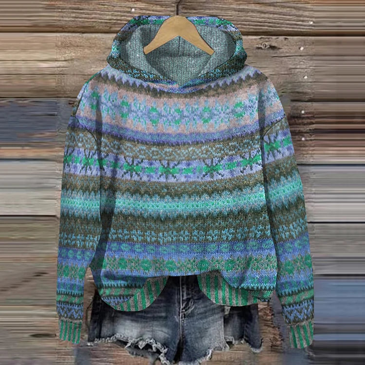 Vintage Ethnic Hoodie pro ženy