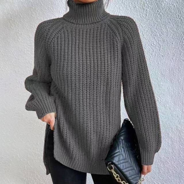 Dámský elegantní pletený světr s rolákem