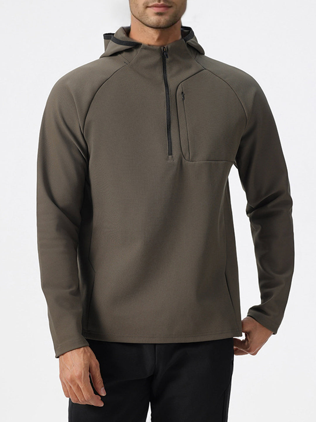 Stylová minimalistická pánská mikina s kapucí na zip