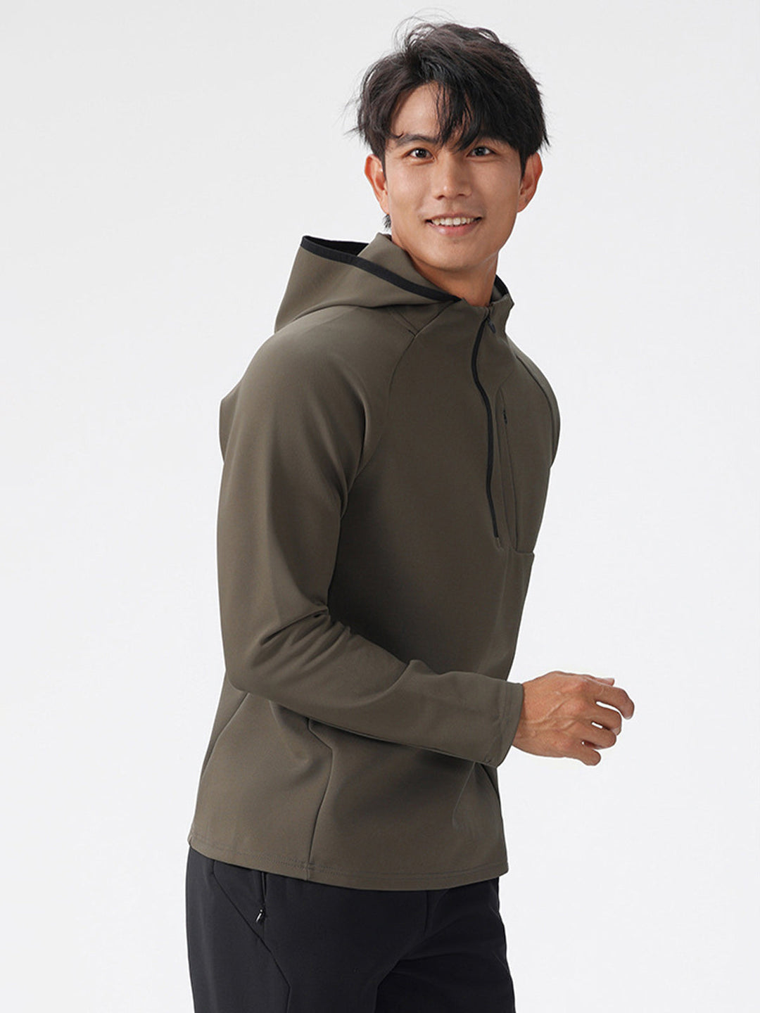 Stylová minimalistická pánská mikina s kapucí na zip