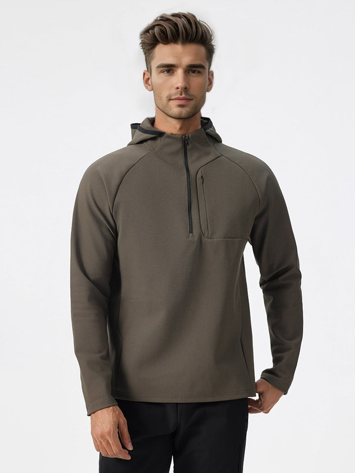 Stylová minimalistická pánská mikina s kapucí na zip