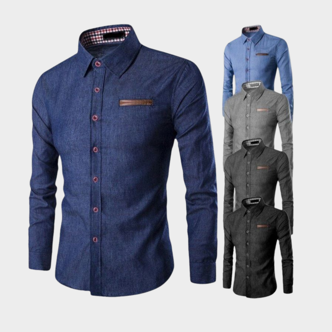 Stylová pánská polokošile z moderního denimu