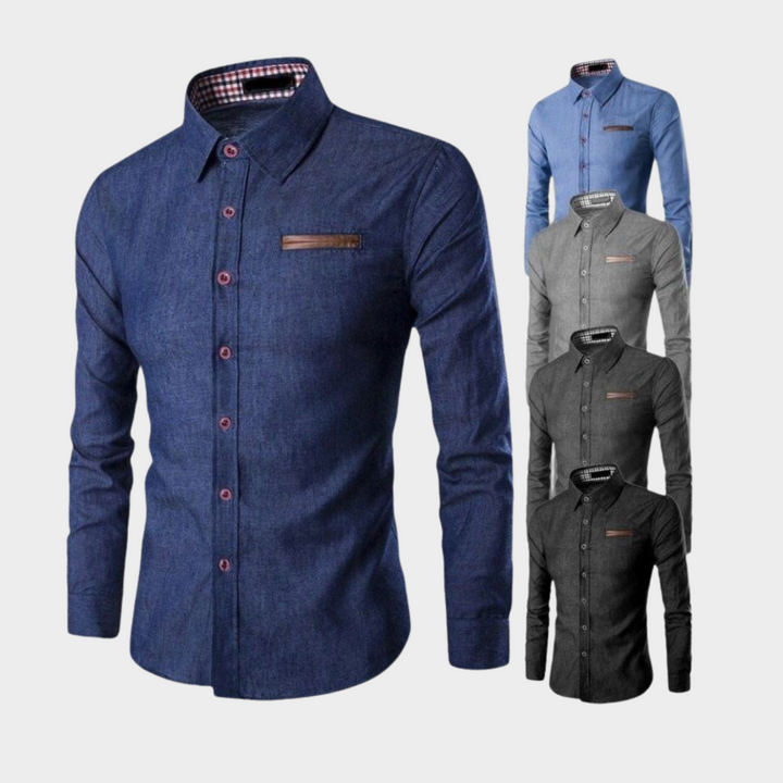 Stylová pánská polokošile z moderního denimu