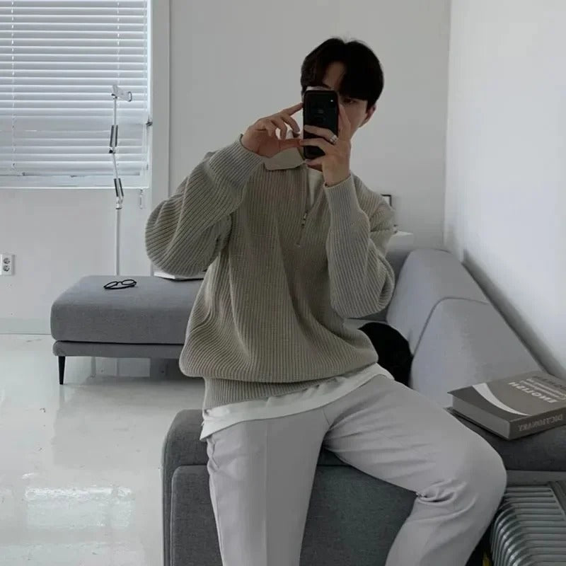 Stylový pánský světr s límcem pro nadčasový vzhled