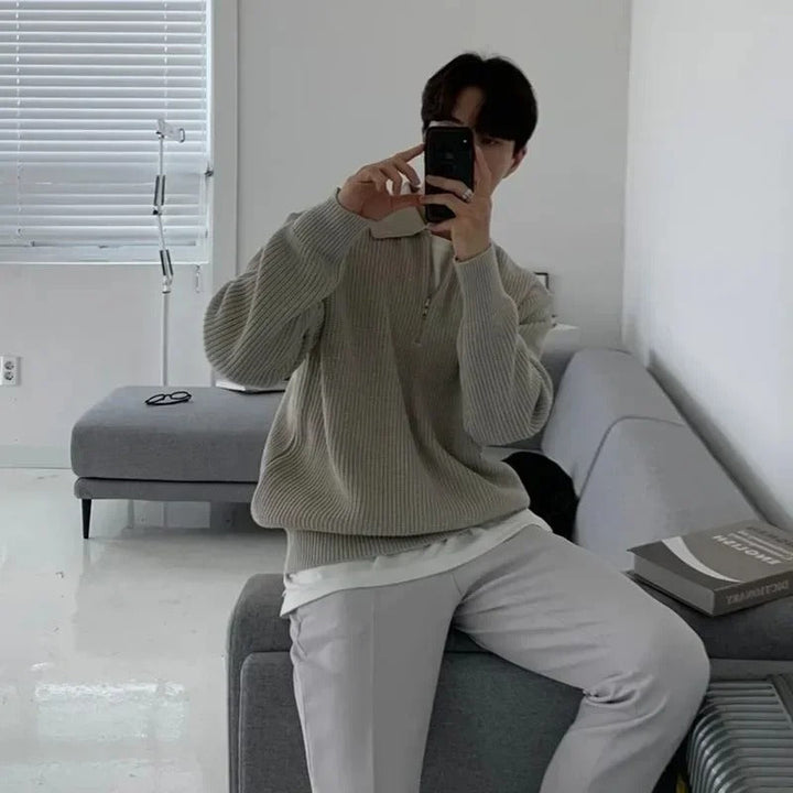 Stylový pánský světr s límcem pro nadčasový vzhled