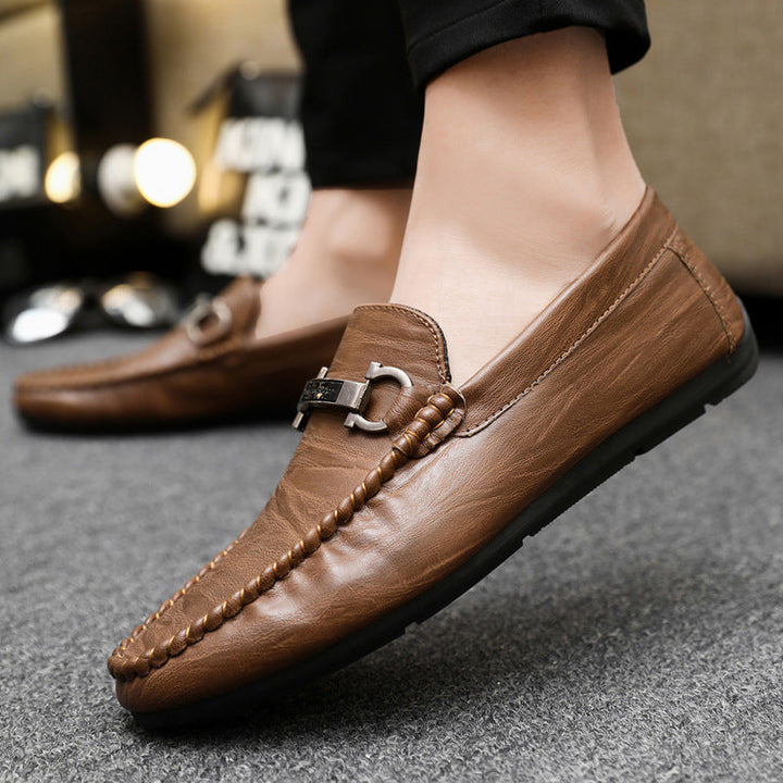 Elegantní pánské kožené mokasíny