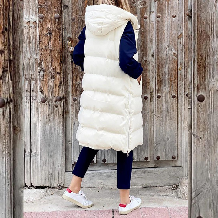 Luxe Lange Bodywarmer s teplou podšívkou a stylovou kapucí