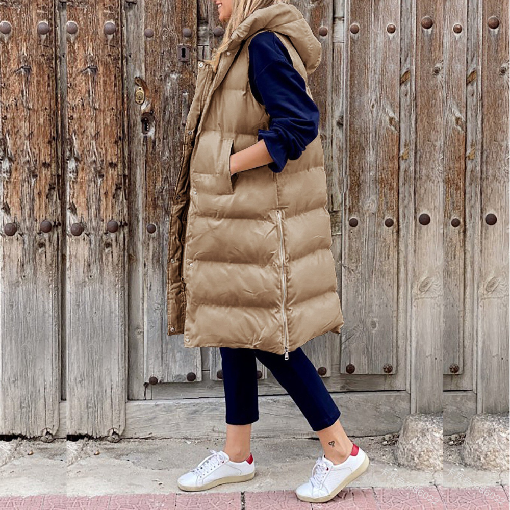 Luxe Lange Bodywarmer s teplou podšívkou a stylovou kapucí