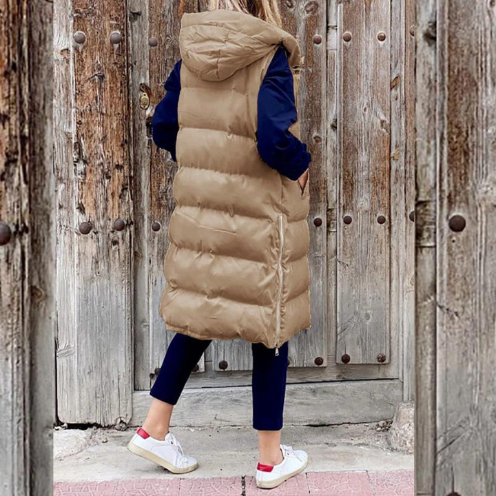 Luxe Lange Bodywarmer s teplou podšívkou a stylovou kapucí