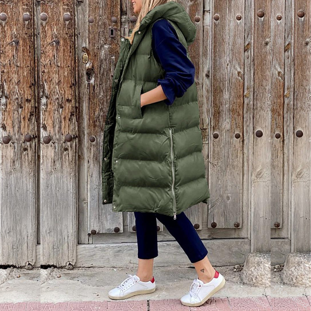 Luxe Lange Bodywarmer s teplou podšívkou a stylovou kapucí