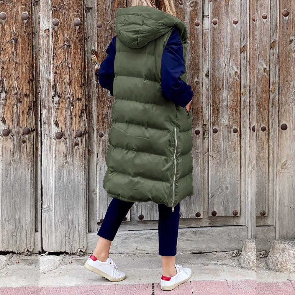 Luxe Lange Bodywarmer s teplou podšívkou a stylovou kapucí