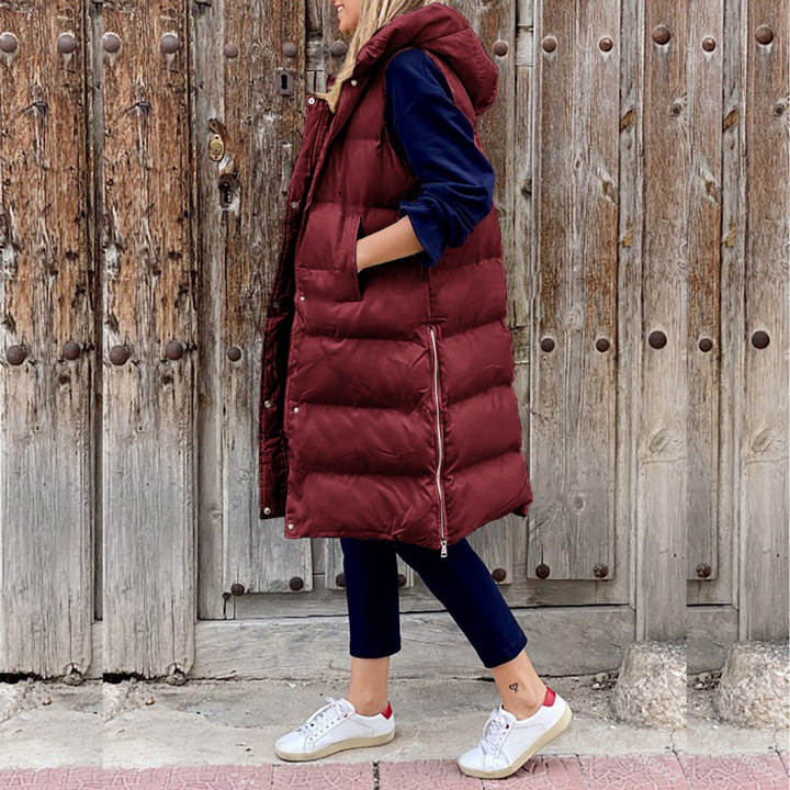 Luxe Lange Bodywarmer s teplou podšívkou a stylovou kapucí