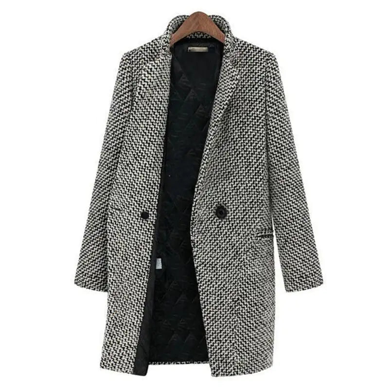 Trendy dlouhý dámský kabát pro stylový vzhled