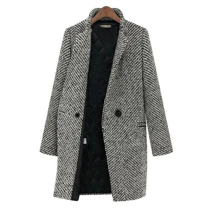 Trendy dlouhý dámský kabát pro stylový vzhled
