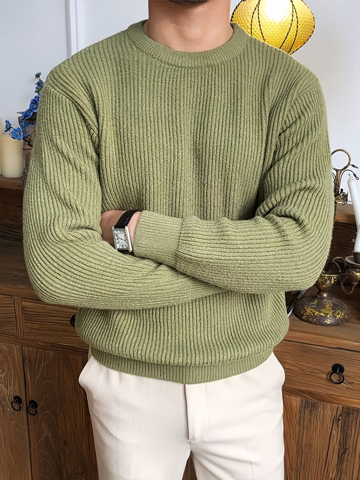 Stylový světr | Pletený pánský světr s kulatým výstřihem