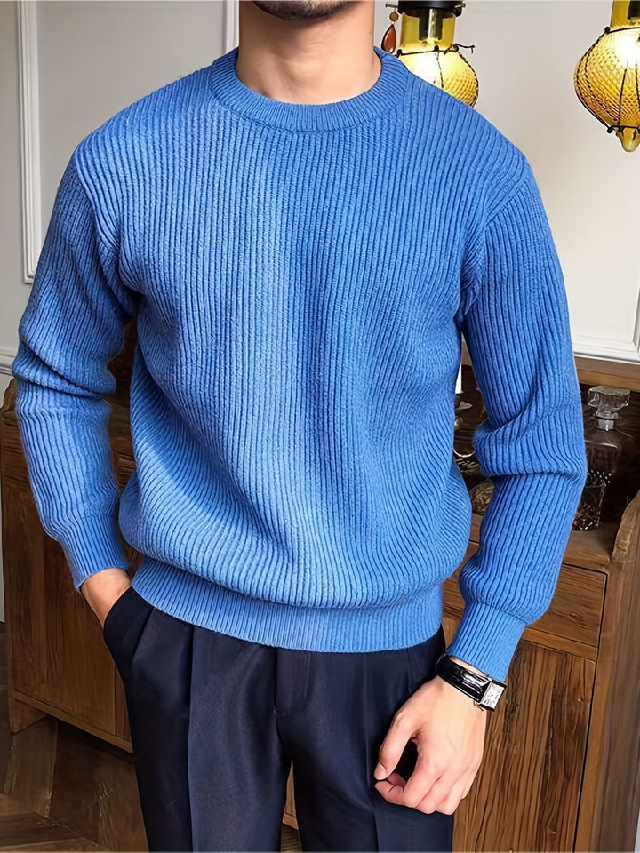 Stylový světr | Pletený pánský světr s kulatým výstřihem
