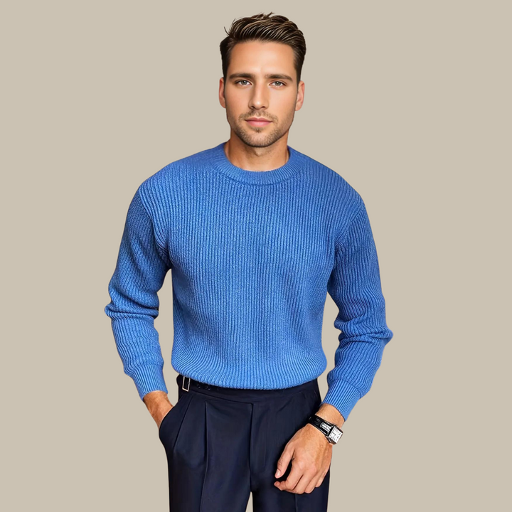 Stylový světr | Pletený pánský světr s kulatým výstřihem