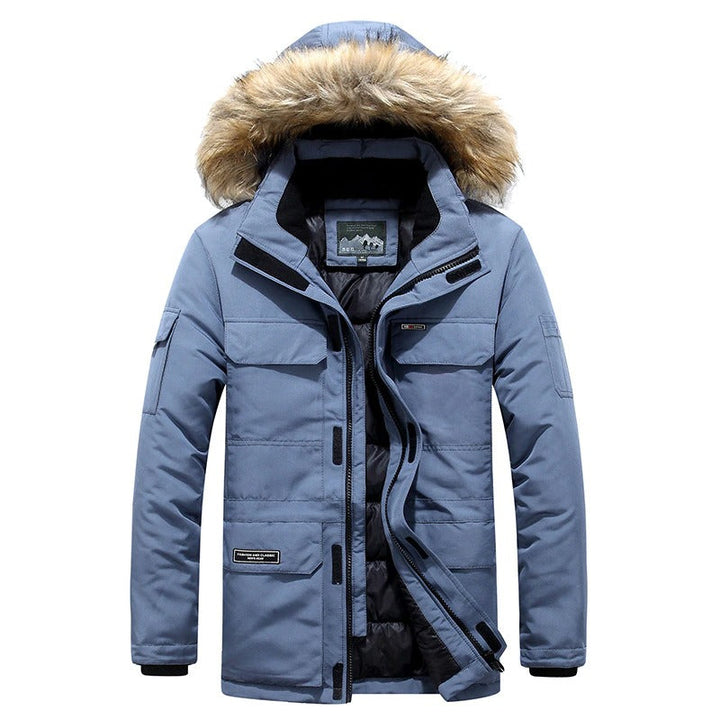 Stylový zimní kabát z luxusní imitace fleece pro muže