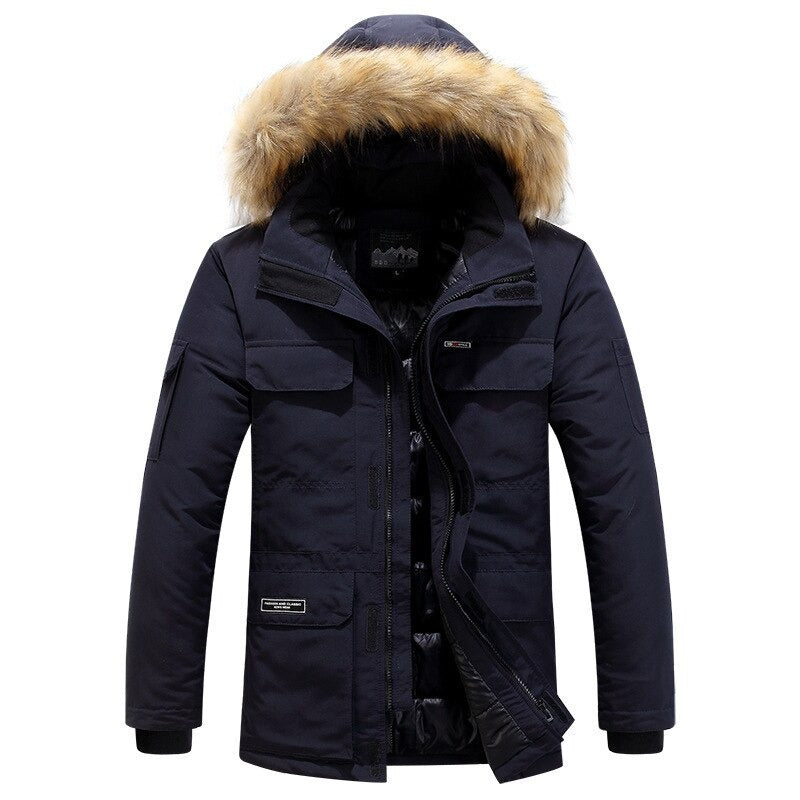 Stylový zimní kabát z luxusní imitace fleece pro muže